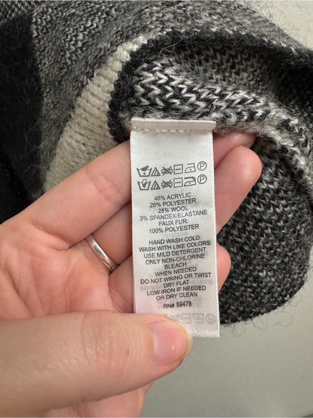 Black & White wool blend Button Cardigan - Picture 7 of 8
